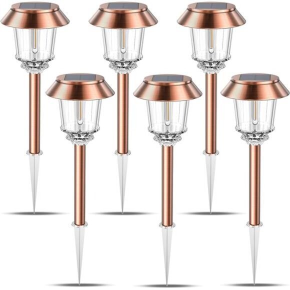 Solar Pathway Lights Outdoor - 6 Pack Solar Lights Outdoor Waterproof - Picture 1 of 7